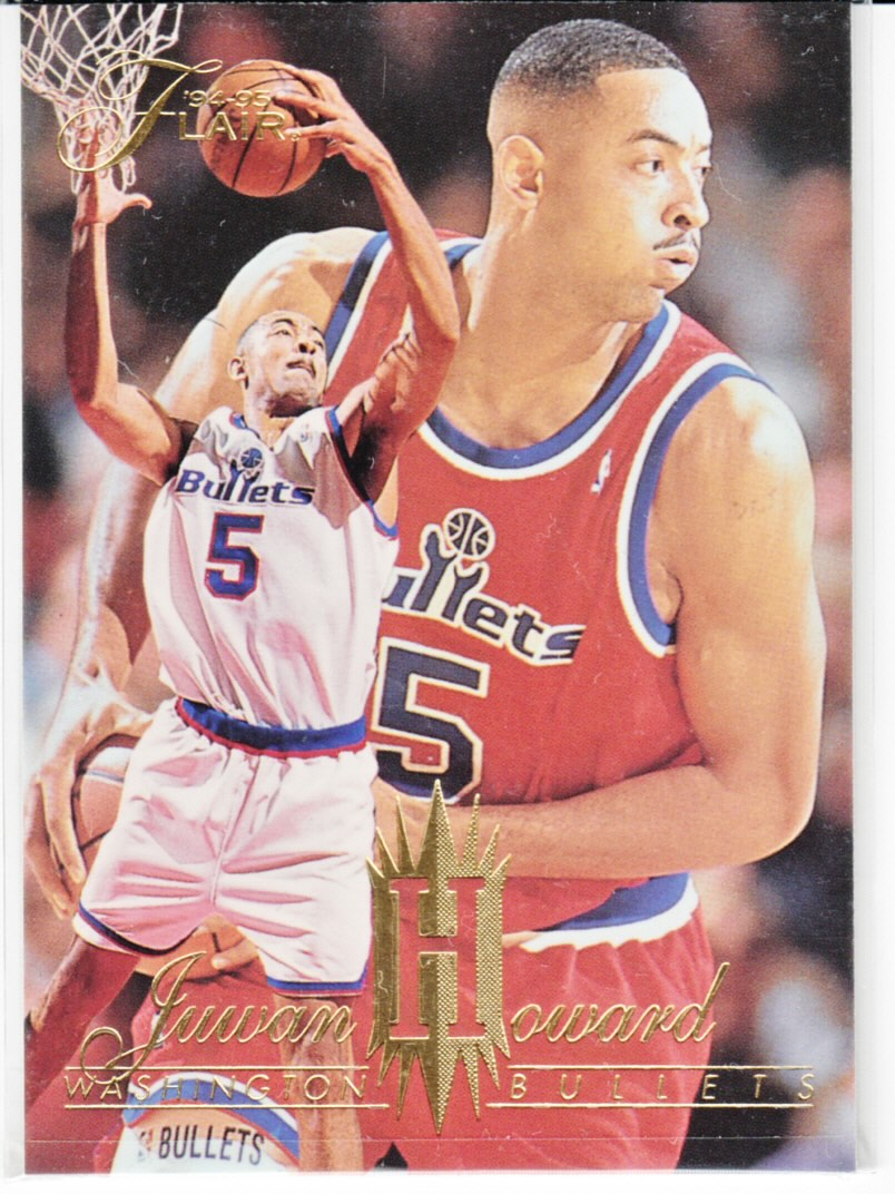 Front view of Juwan Howard 1994-95 Flair #319 basketball card - Base edition (Washington Bullets)