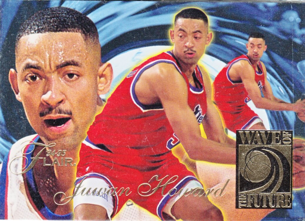 Front view of Juwan Howard 1994-95 Flair #3 basketball card - Base edition (Washington Bullets)