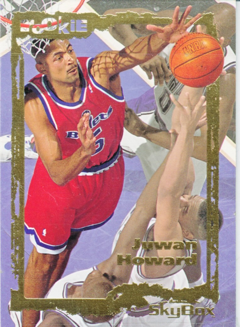 Front view of Juwan Howard 1994-95 SkyBox Emotion #103 basketball card - Base edition (Washington Bullets)