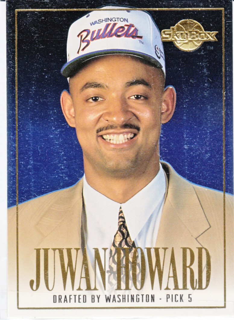 Front view of Juwan Howard 1994-95 SkyBox Premium #DP5 basketball card - Base edition (Washington Bullets)