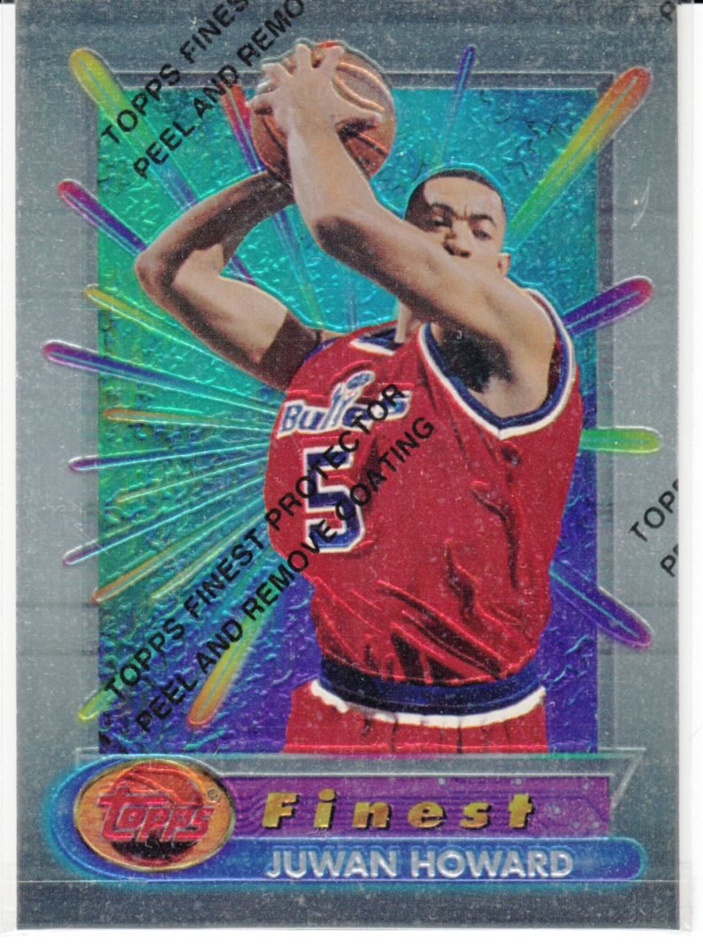 Front view of Juwan Howard 1994-95 Topps Finest #288 basketball card - Base edition (Washington Bullets)