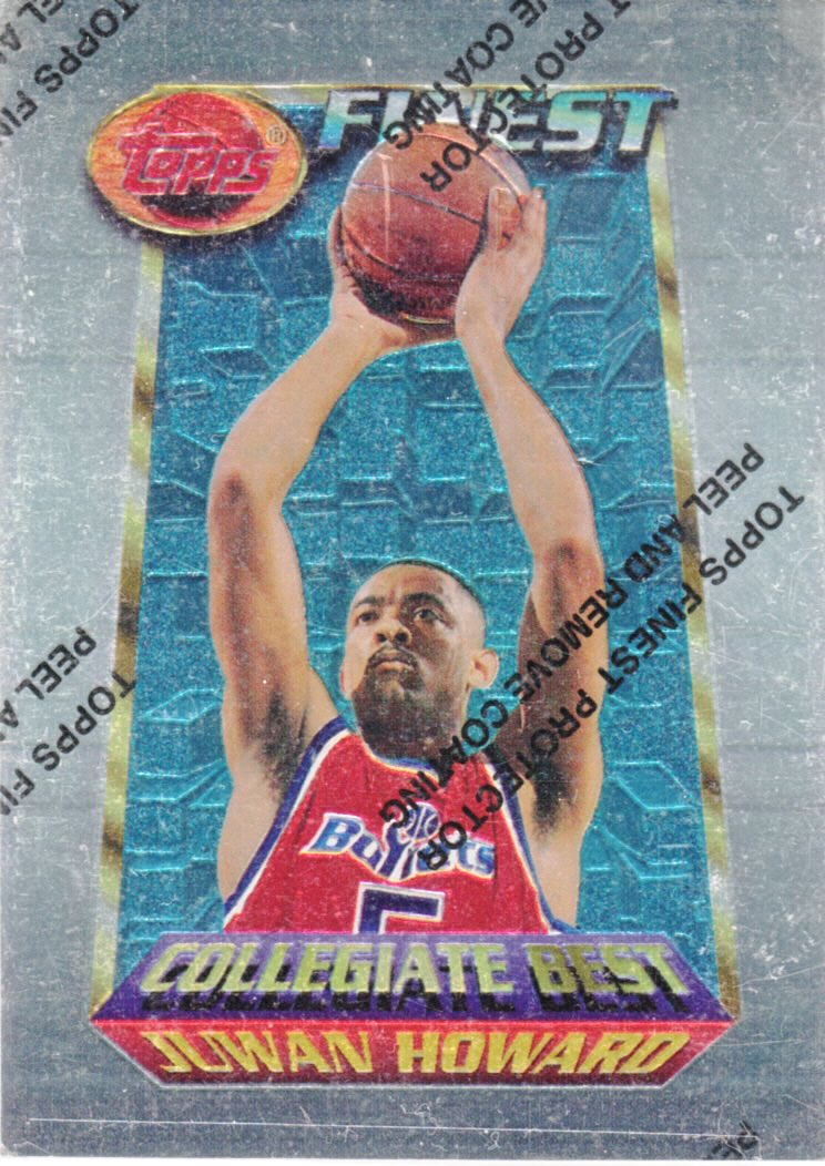 Front view of Juwan Howard 1994-95 Topps Finest #259 basketball card - Base edition (Washington Bullets)