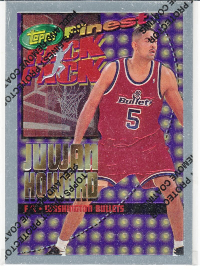 Front view of Juwan Howard 1994-95 Topps Finest #RP3 basketball card - Base edition (Washington Bullets)