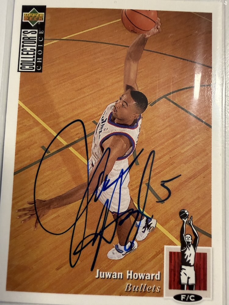 Front view of Juwan Howard 1994-95 Collectors Choice #278 basketball card - Base edition (Washington Bullets)