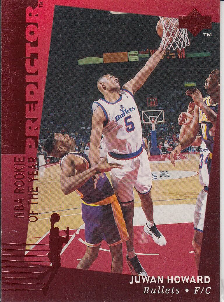 Front view of Juwan Howard 1994-95 Upper Deck #H38 basketball card - Base edition (Washington Bullets)