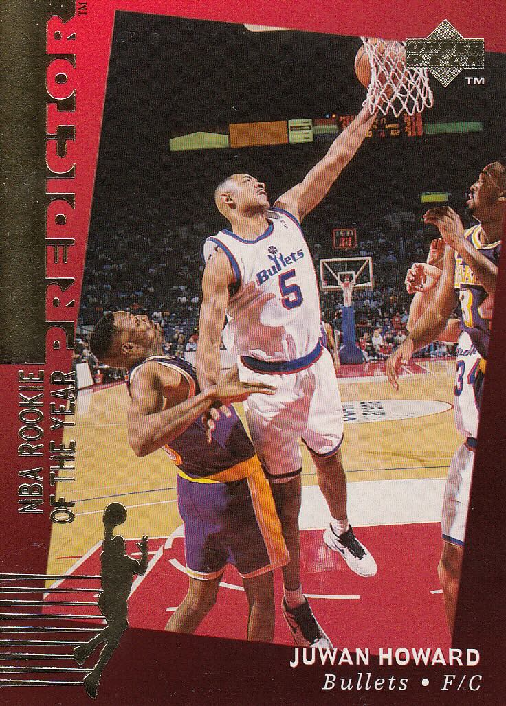 Front view of Juwan Howard 1994-95 Upper Deck #H38 basketball card - Redemption edition (Washington Bullets)