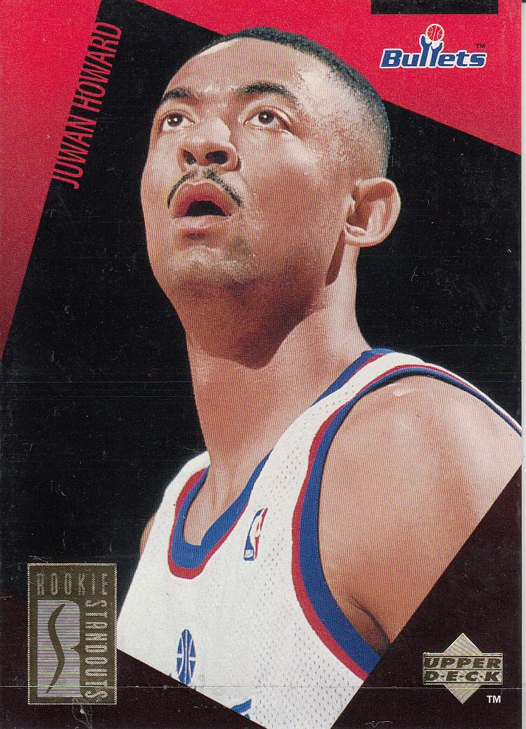 Front view of Juwan Howard 1994-95 Upper Deck #RS5 basketball card - Base edition (Washington Bullets)
