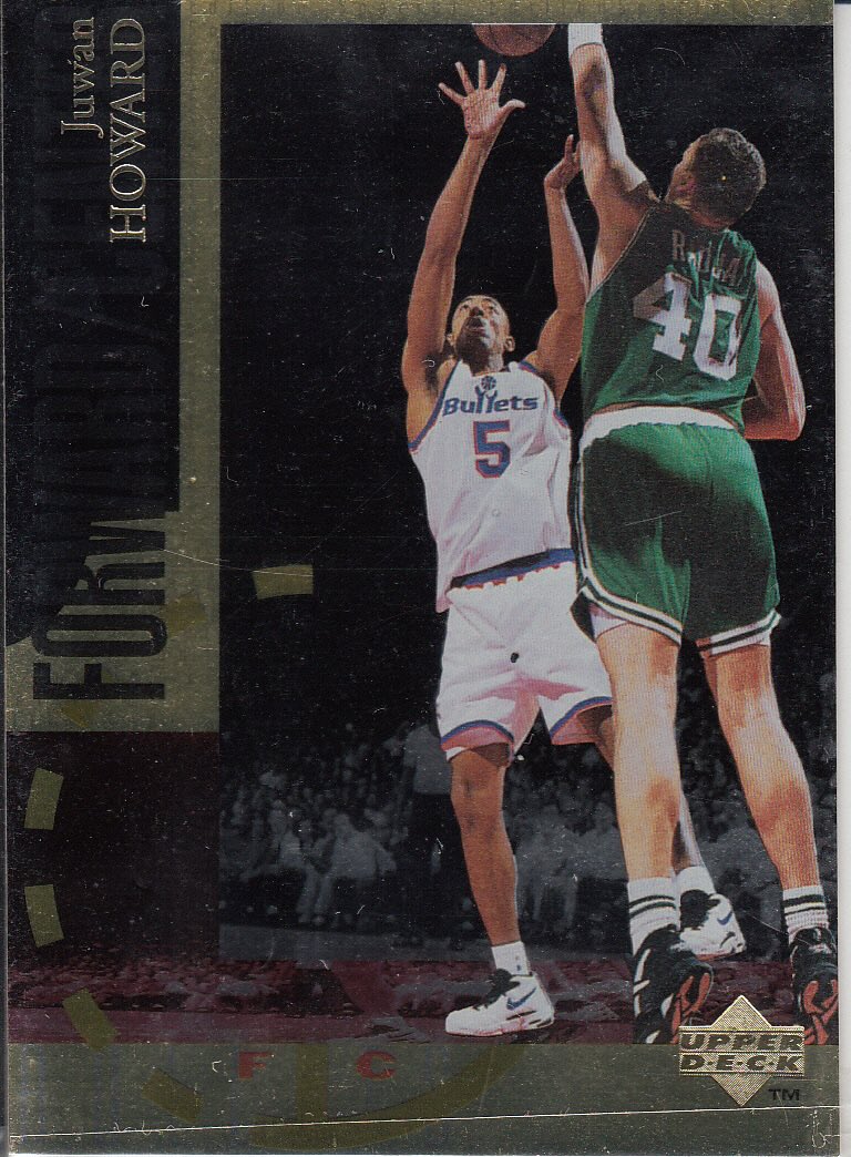Front view of Juwan Howard 1994-95 Upper Deck #178 basketball card - Gold edition (Washington Bullets)