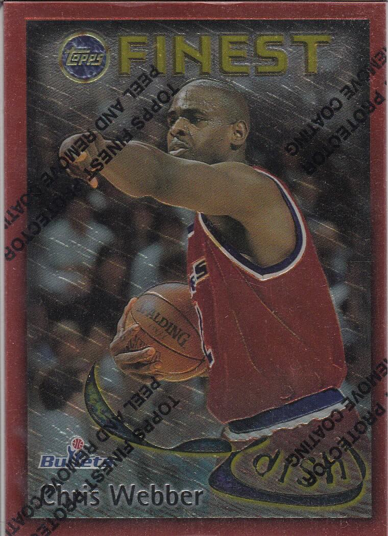 Front view of Juwan Howard 1995-96 Topps Finest #DS29 basketball card - Base edition (Washington Bullets)
