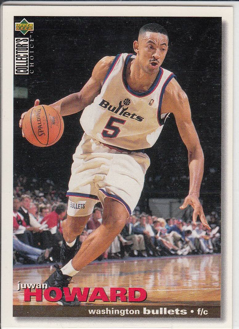 Front view of Juwan Howard 1995-96 Collectors Choice #38 basketball card - Base edition (Washington Bullets)