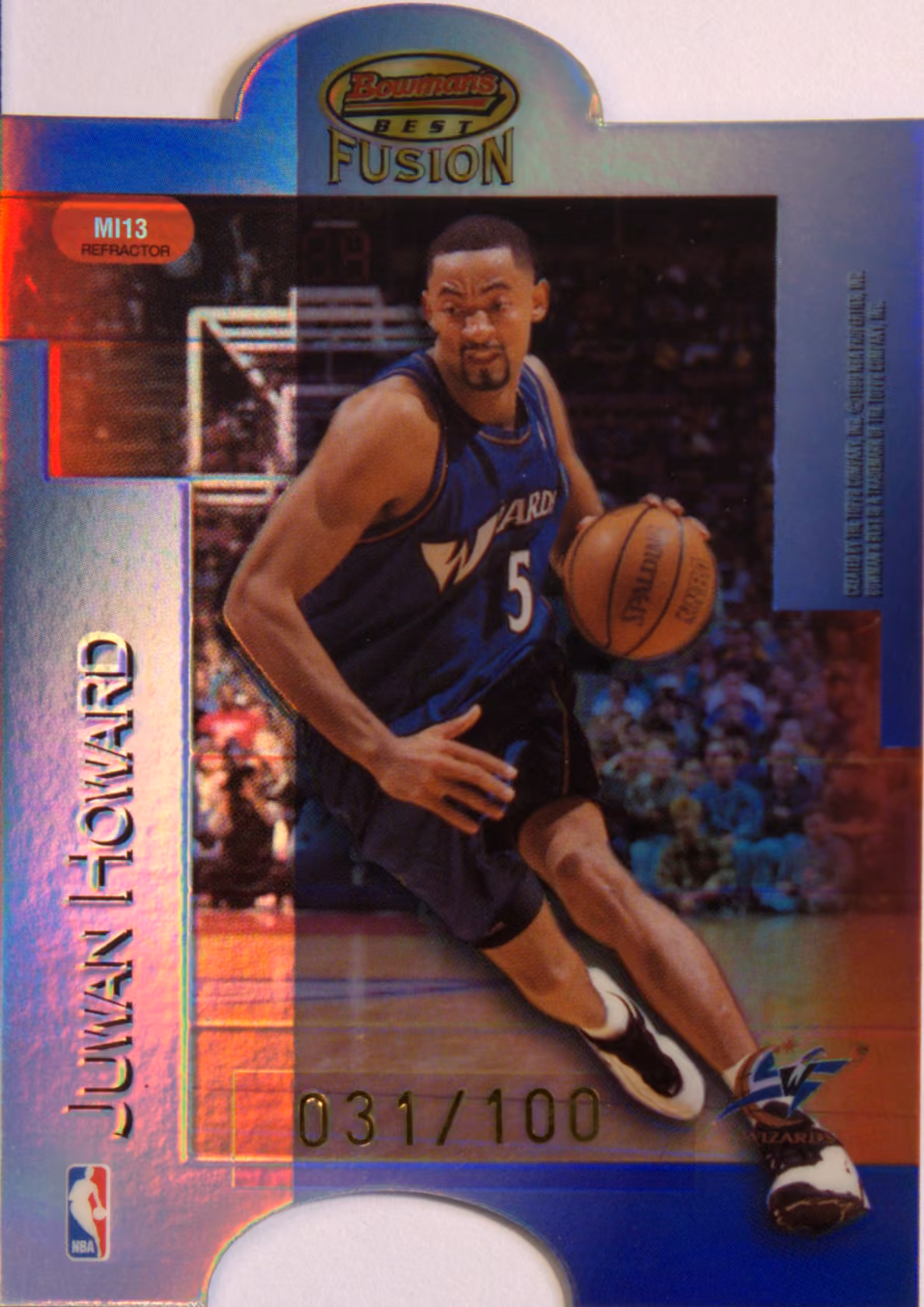 Back scan of 1998-99 Topps Bowman's Best Juwan Howard showing stats for Washington Wizards - Juwan Howard Collector Private Collection