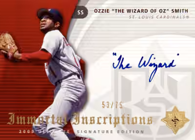 Ozzie "The Wiz" Smith | 2005 Upper Deck Ultimate Signature Edition Immortal Inscriptions #IN-OS