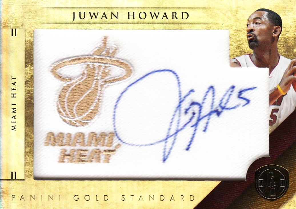 Front view of Juwan Howard 2010-11 Panini Gold Standard #33 basketball card - Autograph edition (Miami Heat)