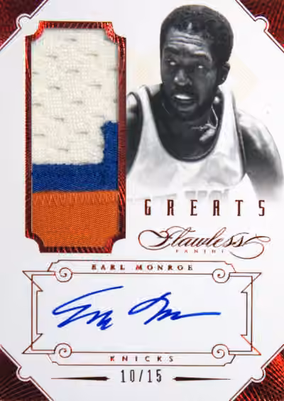 Earl Monroe | 2012-13 Panini Flawless Greats Patches Autographs Ruby #3
