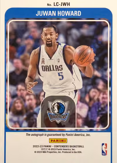 Juwan Howard 2022-23 Panini Contenders Gold #LC-JWH Back