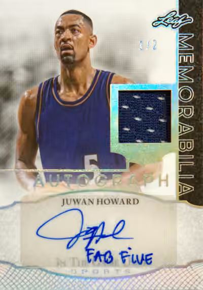 Juwan Howard | 2024-25 Leaf Leaf In The Game Used Sports Game Used Memorabilia Autograph Platinum Holo #IGA-JH2